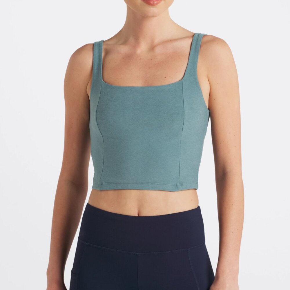 Beyond Yoga Spacedye Impress Cropped Tank - Storm Heather Size Small